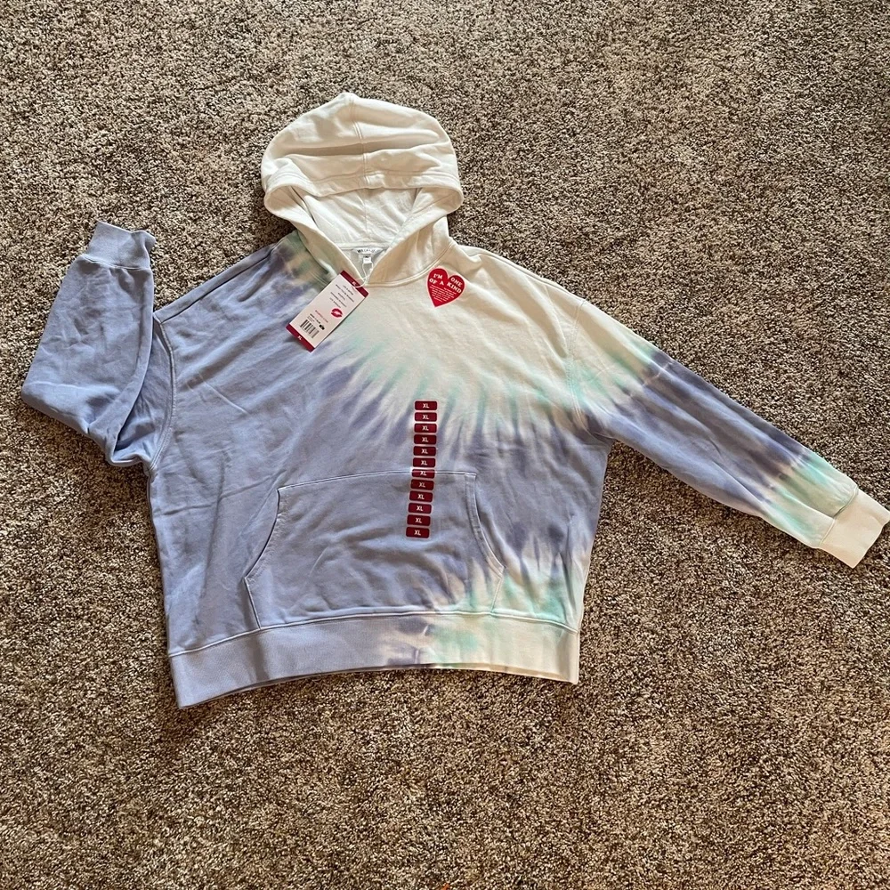 NWT Wildfox Sherbet Tie Dye Hoodie Matching Bottoms SET Color Peri Shibori Sz XL - Picture 7 of 15